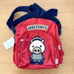 【未使用・タグ付き】　drug store's 豚　ショルダーバッグ　赤