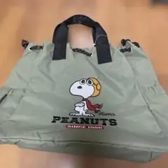 PEANUTS スヌーピー トートバッグ オリーブグリーン