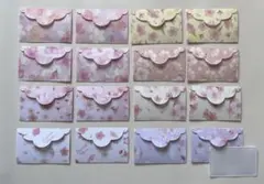 桜柄 ミニ封筒 メッセージカード ポチ袋 16枚セット ハンドメイド