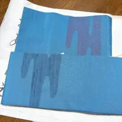 2/28 削除予定　最終割引 着物　昭和　レトロ　お太鼓　二部式　帯　水色　青