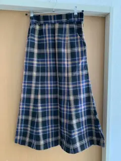 Heather チェック柄ロングスカートS