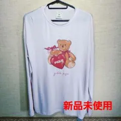 【新品未使用】ジェラートピケ フェイバリットワンポイントロンT ベア 薄ピンク