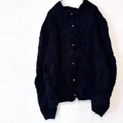 カーディガン 長袖　ニット　レトロ　海外古着　ビジューボタン　ゆったり