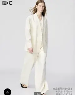 UNIQLO C プレミアムリネンパンツ オフホワイト women 58