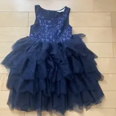 H&M ネイビー フリルドレス　120