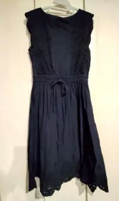 【良品】 アナトリエ ノースリーブ レースワンピース ネイビーのサムネイル
