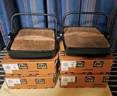 【未使用品】南部鉄器 ふる里鍋　岩鋳造　 角鍋ツル付き　【4点セット】のサムネイル