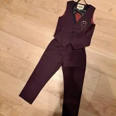 Luobobeibei フォーマルスーツ　ボウタイ付きワインレッド　100cm