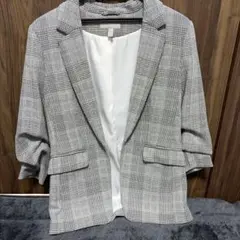 H&M ジャケット チェック柄 グレー系 EUR 38