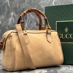 ✨美品✨GUCCI ショルダーバッグ ハンド 2way バンブー スエード 金具