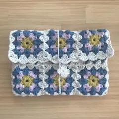 ハンドメイド　編み物　マルチケース グラニースクエア
