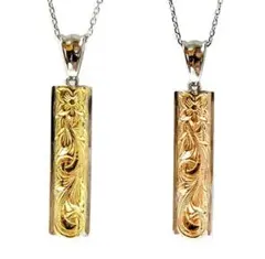 95 ハワイアンジュエリー プルメリア×スクロール プレートペンダントトップ