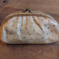 お値下げ●ILBISONTE イルビゾンテ オーストリッチガマ口ポーチ