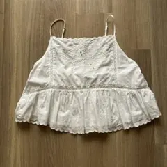 ZARA 刺繍入りキャミソール　L