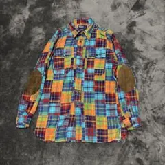 美品！90s ラルフローレンCARRINGTON パッチワークシャツ　 L