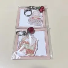 海外 韓国 作家 アクリルキーホルダー うさぎ 2個セット 新品