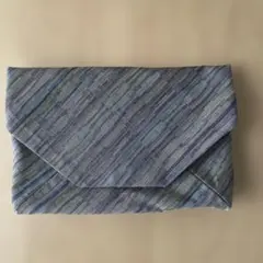 青紫ストライプの和装用バッグ 数奇屋袋 すきや袋