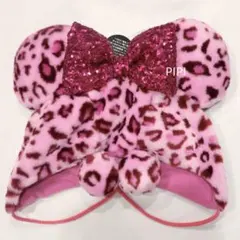 ディズニー　ファンキャップ　ミニー　ピンク　レオパード