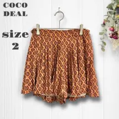 美品　ココディール　キュロットスカート　花柄　総柄　ループ付　カジュアル