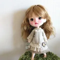 ハンドメイドドール服 dayuanbao Qbaby　98 ナチュラル系ワンピ