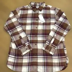 【新品】UNIQLO フランネル　チェックシャツ　ワイン　Mサイズ