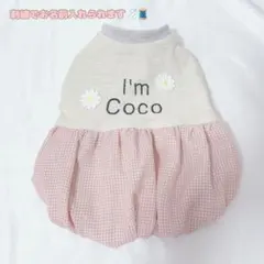 犬服 ハンドメイド 刺繍名入れ バルーンワンピ　オーダー