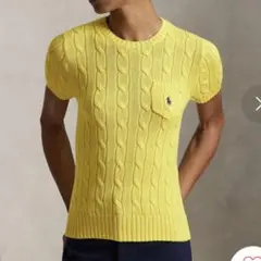 ポロ ラルフ ローレン　ケーブルニット コットン ショートスリーブ セーター