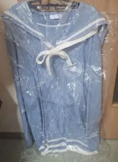 水色 セーラー襟 ニットセーター シナモン