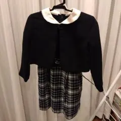 組曲　キッズ フォーマルドレスセット 黒と白のチェック