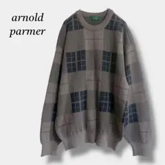 良品【アーノルドパーマー】90's~00's チェック柄ニットセーター 長袖 L