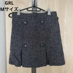 ⭐︎値下げ）GRL ）グレンチェック ダブルボタン ミニスカート　Mサイズ