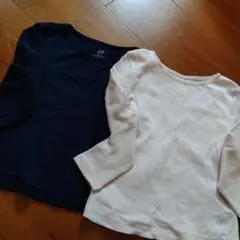 H&M 長袖カットソー 2枚セット ネイビー ピンク