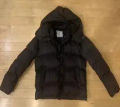 ダウンジャケット (チェック、黒色)BACK NUMBER 丸八　M(値下)