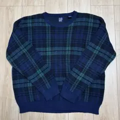 GAP ブラックウォッチ コットンニット 90’s