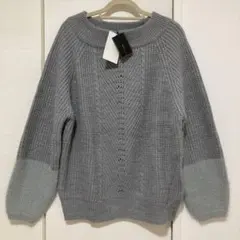 【新品タグ付き】タカキュー ニット グレー レディースm.f.editorial