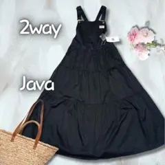 【新品タグ付】ジャバ 2way ティアードジャンパースカート ロングスカート黒のサムネイル