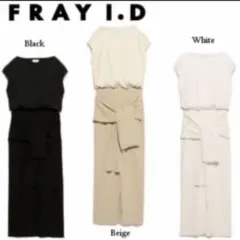 『フレイアイディーFRAY I.D』ノースリーブニットコンビロングワンピース