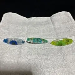 ハンドメイド 花柄 ヘアクリップ 3個セット
