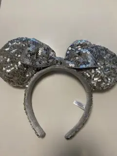 ミニーマウス耳型カチューシャ シルバー