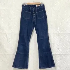 ビッグジョン　402B W27 L34 デニム　ブーツカット　ボタンフライ　濃紺のサムネイル