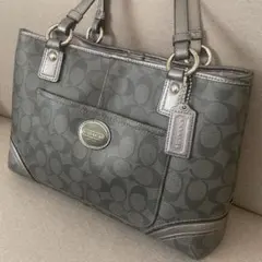 COACH トートバッグ グレー ロゴパターン