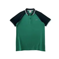 LACOSTE 　デザインポロシャツ　刺繍ロゴ　ワンポイント　バイカラー 切替