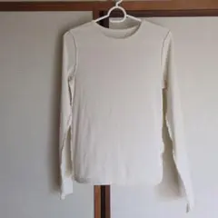 リブ長袖カットソー オフホワイト