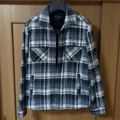 ユニクロ　裏ボア　チェックシャツ Lサイズ 　ブラック・ホワイト