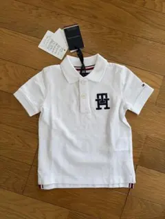 【新品タグ付】トミーヒルフィガー ベビー ポロシャツ 80 ホワイト モノグラム