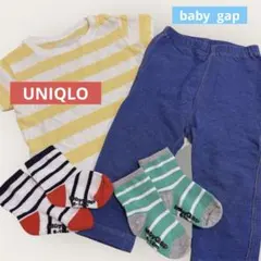 【未使用あり】UNIQLO★baby gap★ボーダーTシャツレギンス 靴下80