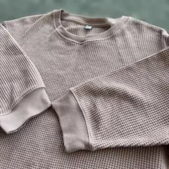 UNIQLO ユニクロ ロンT ワッフル トップス ピンク 150cm