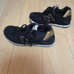 new balance/ニューバランス ML574 黒 ブラック×ゴールド