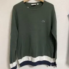 LACOSTE オリーブグリーン クルーネックニット US M トレーナー