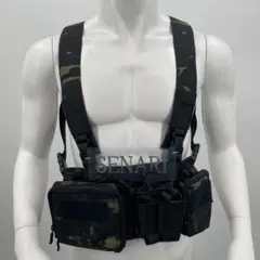 S-139/送料無料/サバゲー/マルチチェストリグ　/　マルチカムブラック